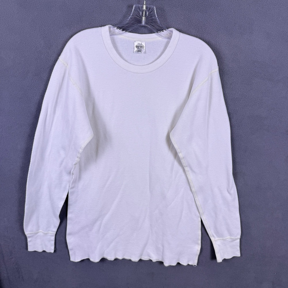 VTG Duofold Thermal Shirt Mens XL Tall White Waffle Knit Cotton Undershirt